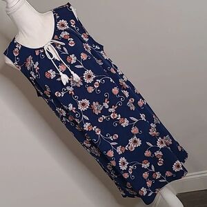 New Directions  sz PL midi dress with tassel front ties